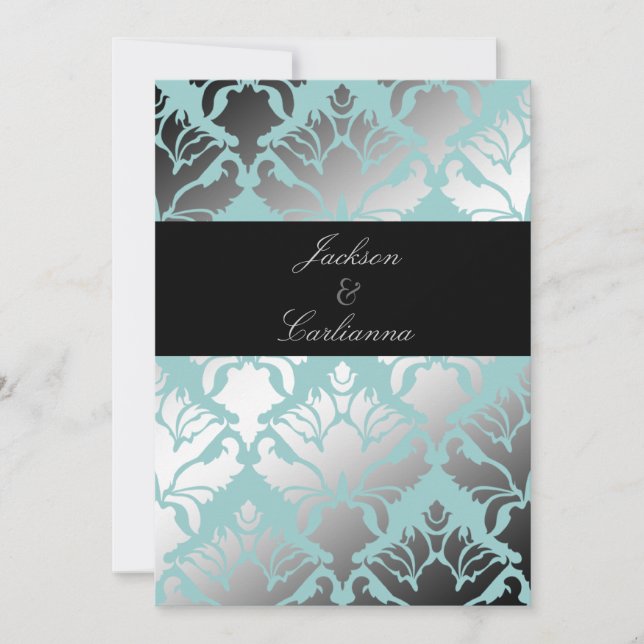 311-Damask Shimmer Mint Invitation (Devant)