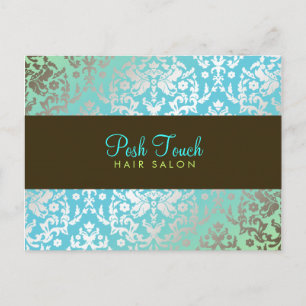 311 Dazzling Damask Carte postale Turquoise & Lime