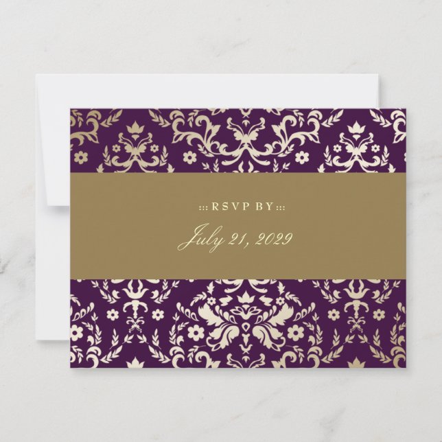 311-Dazzling Damask RSVP Gold Ivory Eggplant (Devant)