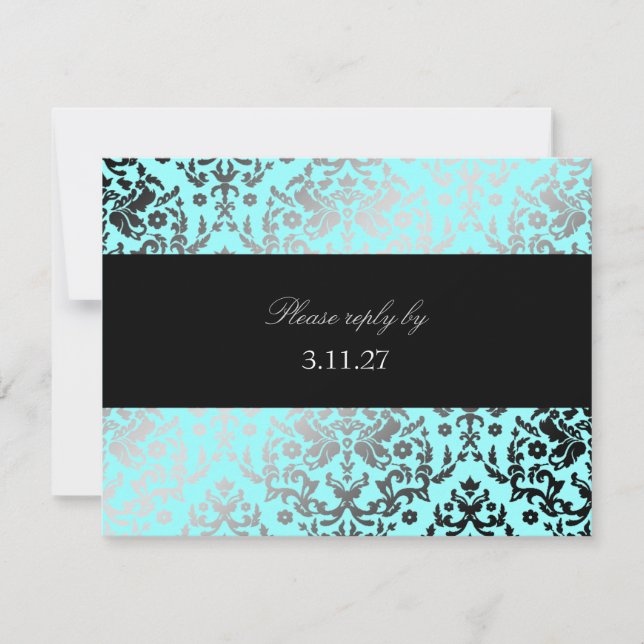 311-Dazzling Damask Turquoise RSVP (Devant)
