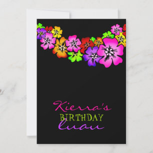 311 Flower Shower Lei Invitation Black