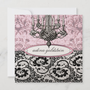 311-Frenchie Budoir  Invitation rose Vintage