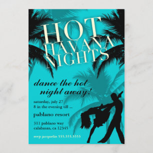 311 Hot Havana Nights Aqua Black Invitation