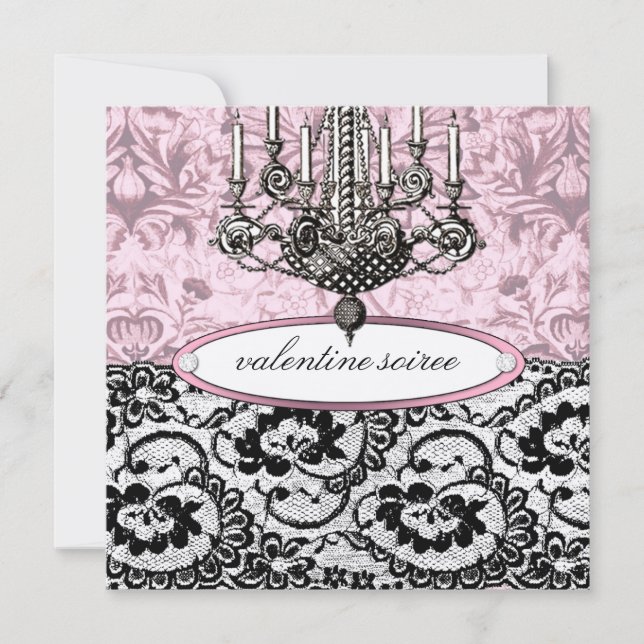 311 Invitation français Budoir Vintage rose (Devant)