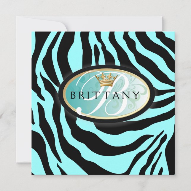 311-Iridescendance Zebra - Invitation Turquoise (Devant)