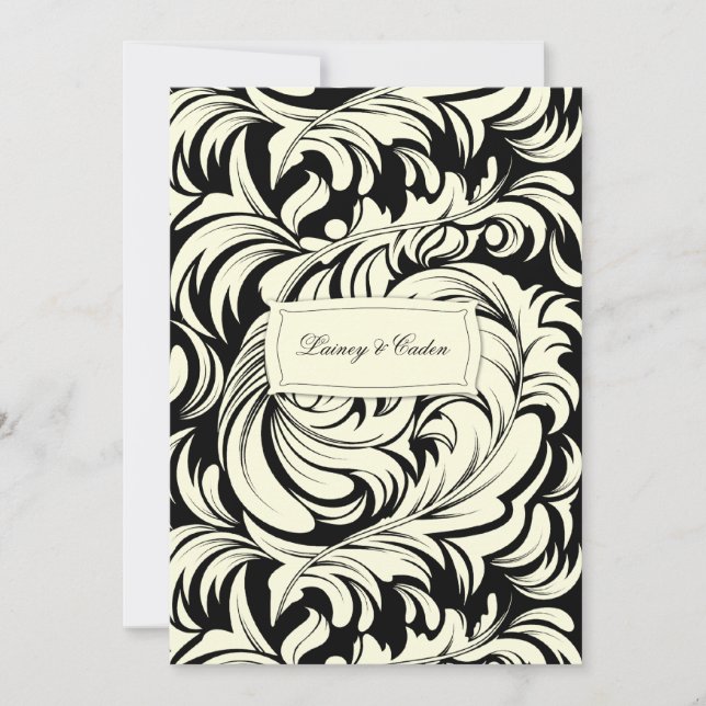311-Lavishly Lainey Cream & Black #2 Invitation (Devant)
