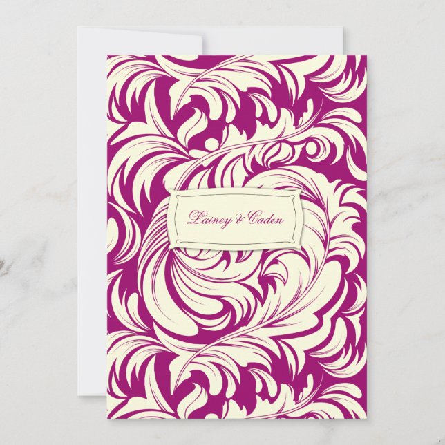311-Lavishly Lainey Fuschia Invitation (Devant)