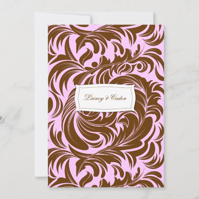 311-Lavishly Lainey Pink & Chocolate Invitation (Devant)