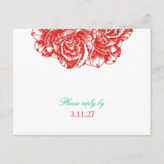 311-Le Plush Fleur - Rouge & Turquoise RSVP
