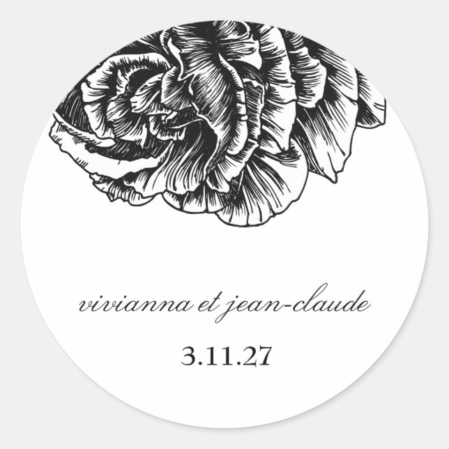 311-Le Plush Fleur - Stickers noir et blanc (Devant)