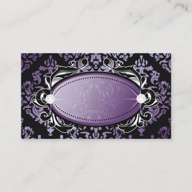 311 Luxueusement Violet Damas Nom Cartes de lieu (Devant)