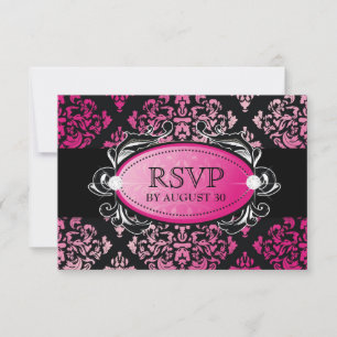 311-Luxurieusement rose Damas RSVP