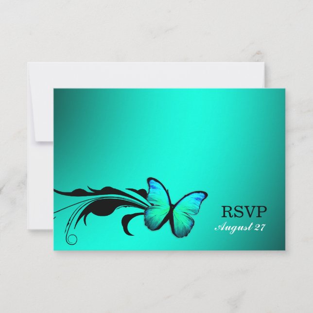 311 Papillon lustré bleu turquoise RSVP (Devant)