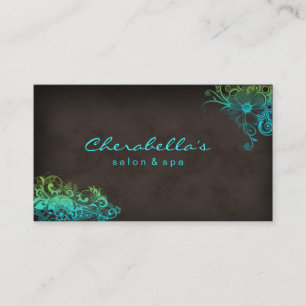 311 Salon de beauté Floral carte de visite Blue G