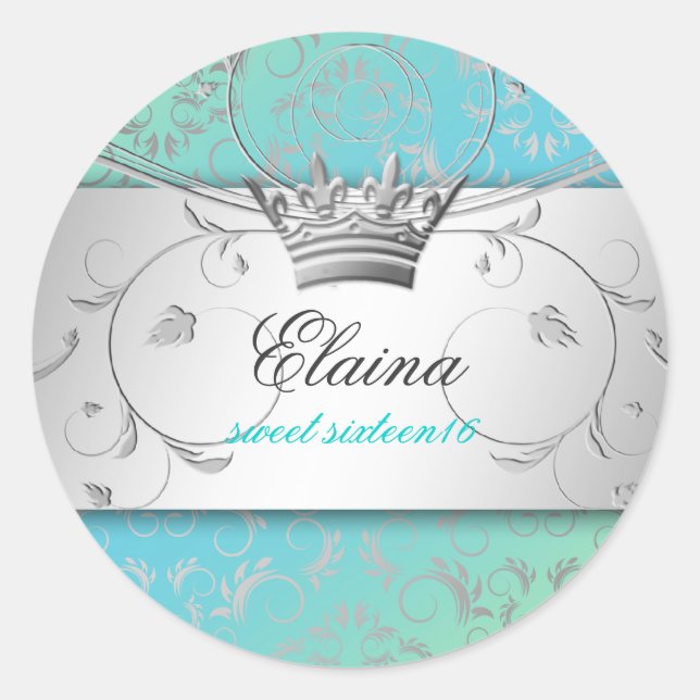 311-Silver Divine | Autocollant TurquoiseLime (Devant)