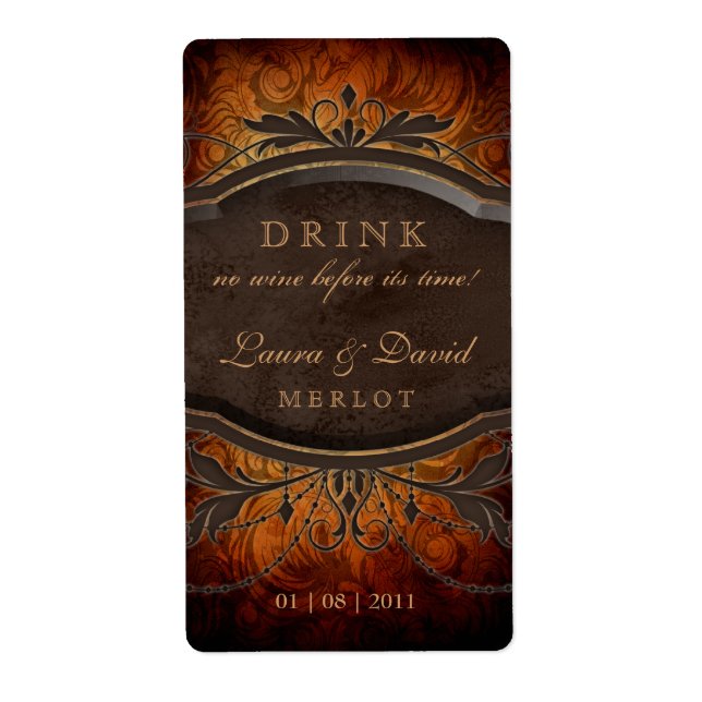 311 Vin Vintage Étiquette Fils de feuille Antique (Devant)