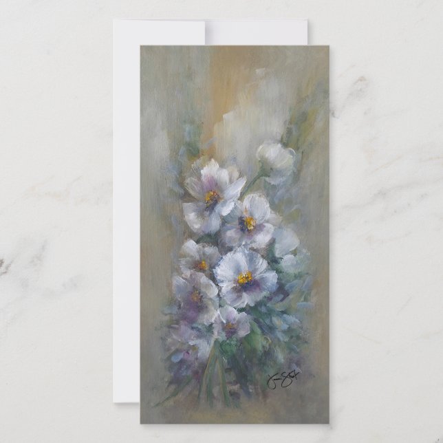 318 floral blanc 4 x 8" carte (Devant)