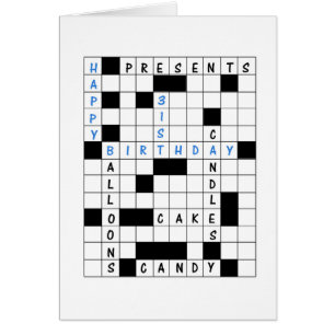 31e Anniversaire, Mot-de-passe Puzzle Carte Annive