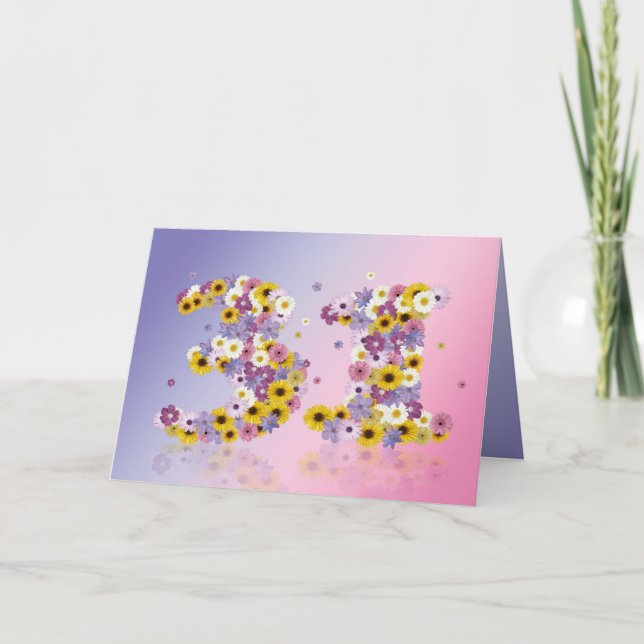 31ème carte d'anniversaire avec les lettres (Devant)