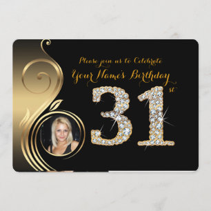 31ème, invitation d'anniversaire, diamant de