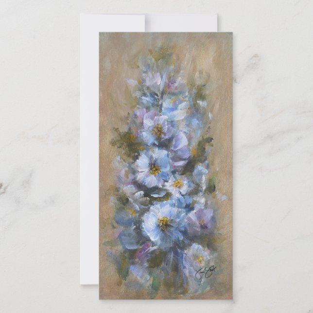 322 floral bleu 4 x 8" carte (Devant)