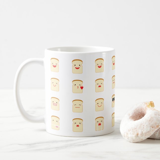 32 morceaux de tasse d'Emojis de pain (Avec donut)