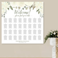32 Tableau Sièges Mariages de roses blanches ivoir