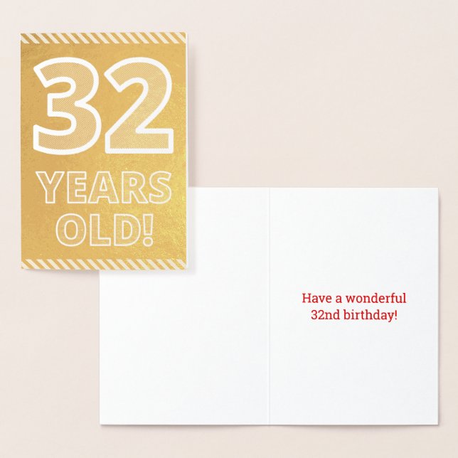 32e anniversaire : Audacieux "32 ans !" Carte Gold (Affichage)