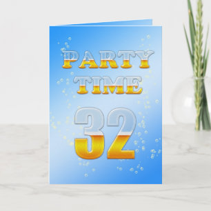 32e anniversaire invitation fête avec beaucoup de 