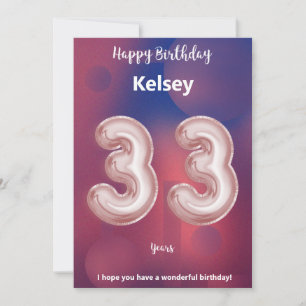 33 ans Bonne carte d'anniversaire