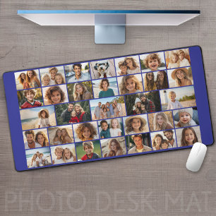 33 Collage de photos - Grille sur fond de couleur
