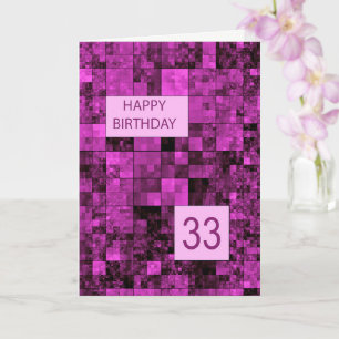 33e anniversaire Anniversaire Carte Motif rose