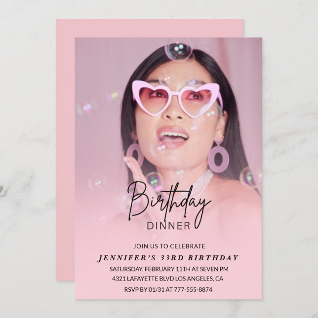 33e anniversaire invitation Anniversaire Dîner Pho (Devant / Derrière)