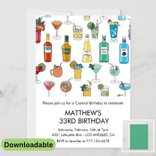 33e anniversaire invitation Cocktail Contemporain