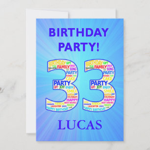 33e anniversaire Invitation de fête Ajouter un nom