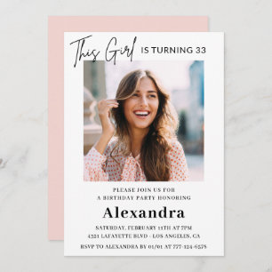 33e anniversaire invitation Photo Elegant Woman