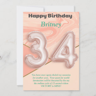 34 ans filles Bonne carte d'anniversaire
