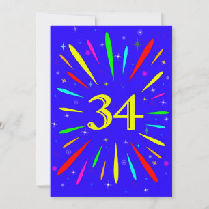 34e anniversaire Fête Invitation Explosion