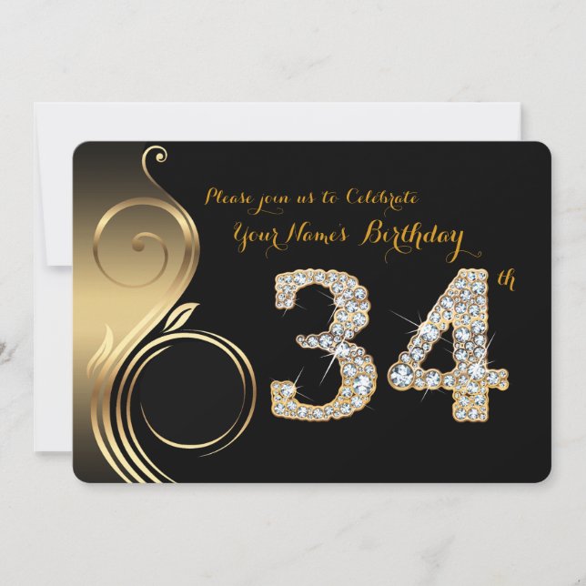 34ème, Invitation Anniversaire, Numéro Diamant, Ph (Devant)