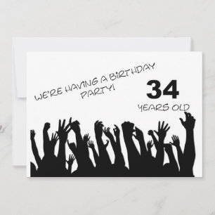 34ème invitation de fête avec foule