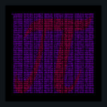 3500 Pi Poster<br><div class="desc">Pi to 3500 decimal places - black poster with red and purple lettering.</div>