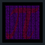 3500 Pi Poster<br><div class="desc">Pi to 3500 decimal places - black poster with red and purple lettering.</div>