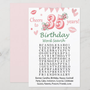35 e Anniversaire Mot de recherche Jeu
