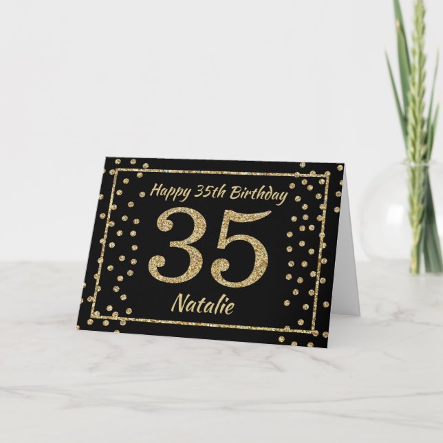 35e anniversaire Carte Confetti Parties scintillan (Devant)