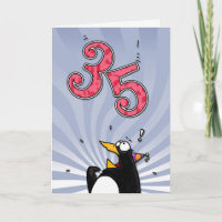 35e anniversaire - Carte de surprise de pingouin
