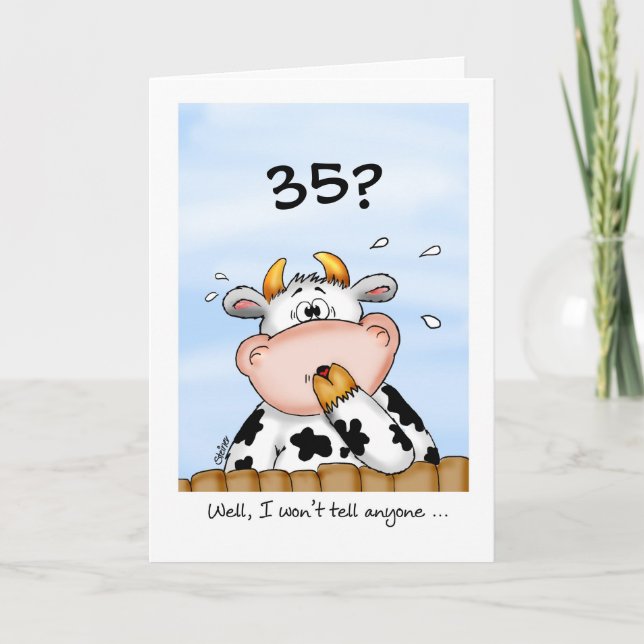 35e anniversaire - Carte humoristique avec vache s (Devant)