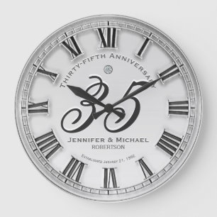 35e Anniversaire de Mariage Grande Horloge