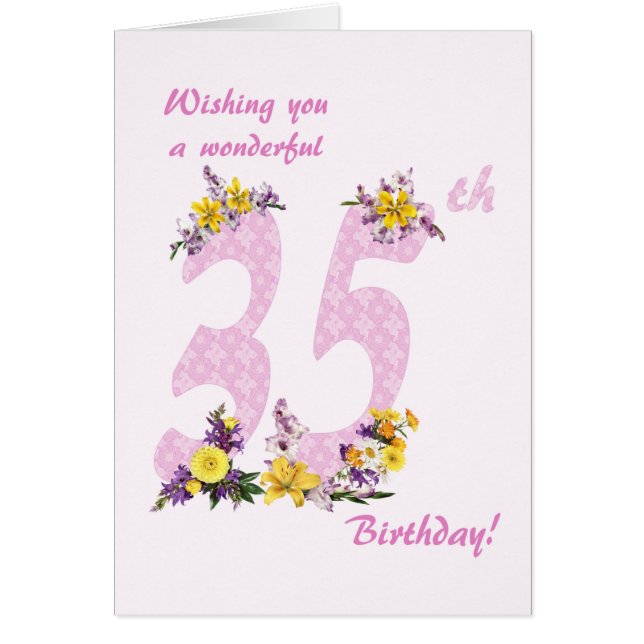 35e anniversaire Fleur numéros décorés (Devant)