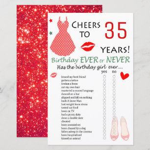 35e anniversaire Jeu jamais ou jamais