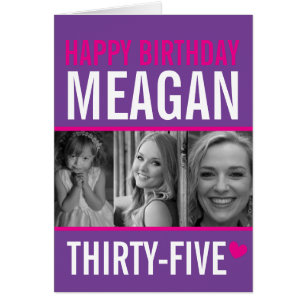 35e anniversaire trois photos rose chaud violet bl